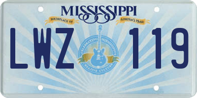 MS license plate LWZ119