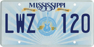 MS license plate LWZ120