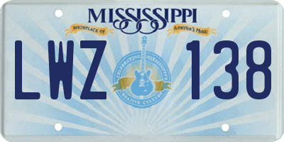 MS license plate LWZ138