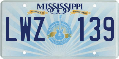 MS license plate LWZ139