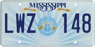 MS license plate LWZ148