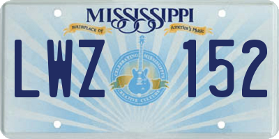 MS license plate LWZ152