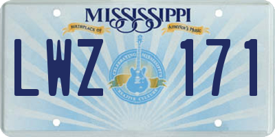 MS license plate LWZ171