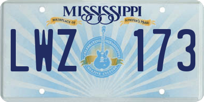 MS license plate LWZ173