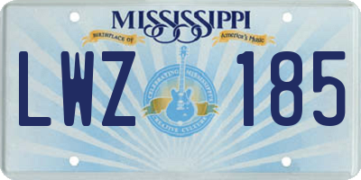 MS license plate LWZ185