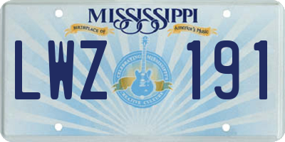 MS license plate LWZ191