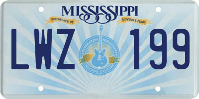 MS license plate LWZ199