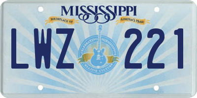 MS license plate LWZ221