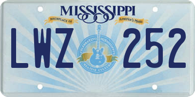 MS license plate LWZ252