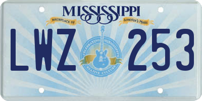 MS license plate LWZ253