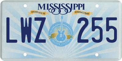MS license plate LWZ255