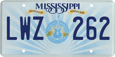 MS license plate LWZ262