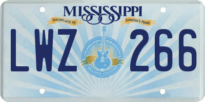 MS license plate LWZ266