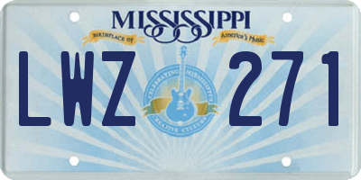 MS license plate LWZ271