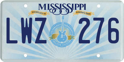 MS license plate LWZ276