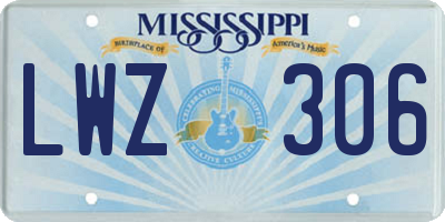 MS license plate LWZ306