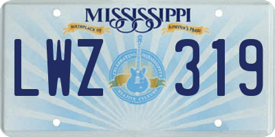 MS license plate LWZ319