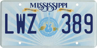 MS license plate LWZ389