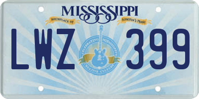 MS license plate LWZ399