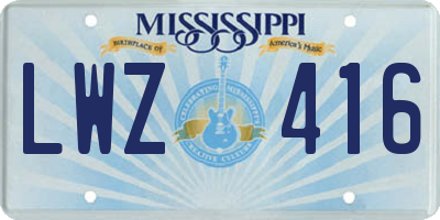 MS license plate LWZ416