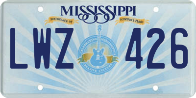 MS license plate LWZ426
