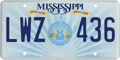 MS license plate LWZ436