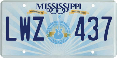 MS license plate LWZ437