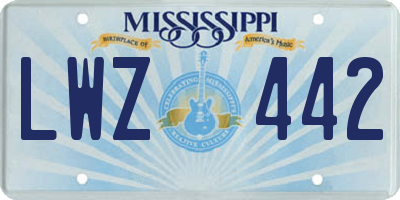 MS license plate LWZ442