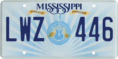 MS license plate LWZ446