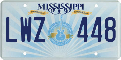 MS license plate LWZ448