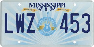 MS license plate LWZ453