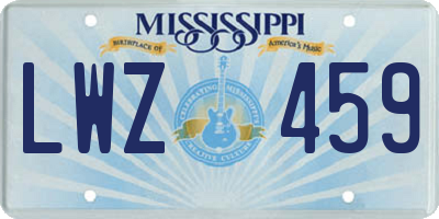 MS license plate LWZ459
