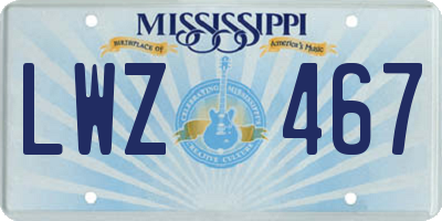 MS license plate LWZ467