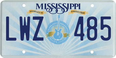 MS license plate LWZ485