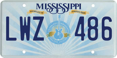 MS license plate LWZ486