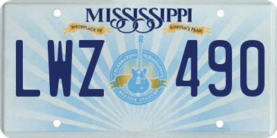 MS license plate LWZ490