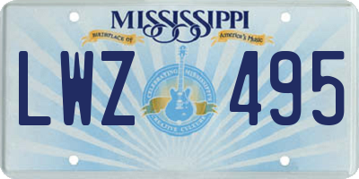 MS license plate LWZ495