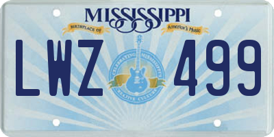 MS license plate LWZ499