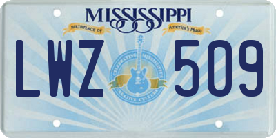 MS license plate LWZ509