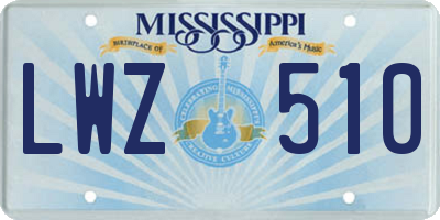 MS license plate LWZ510