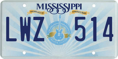 MS license plate LWZ514