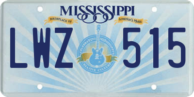 MS license plate LWZ515