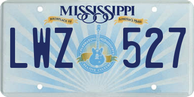 MS license plate LWZ527