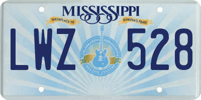 MS license plate LWZ528