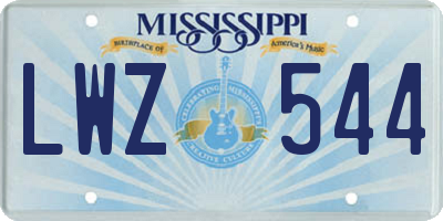MS license plate LWZ544