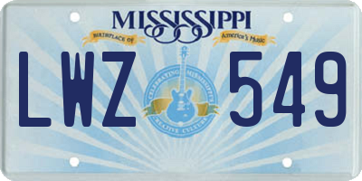 MS license plate LWZ549