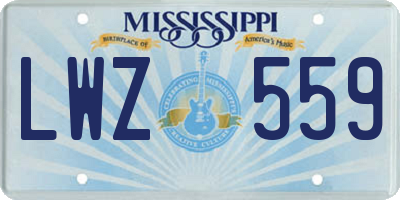 MS license plate LWZ559