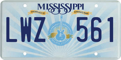 MS license plate LWZ561