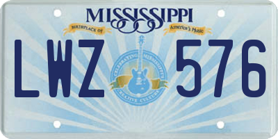 MS license plate LWZ576
