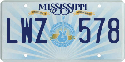 MS license plate LWZ578